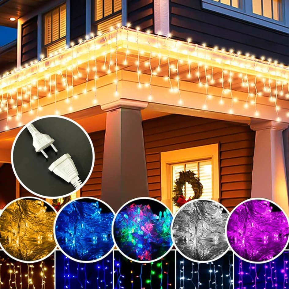 Cascata Função PISCA PISCA 400 Leds 10m Blindada Natal Á Prova D'agua Luzes 110V 220V Casa Ap